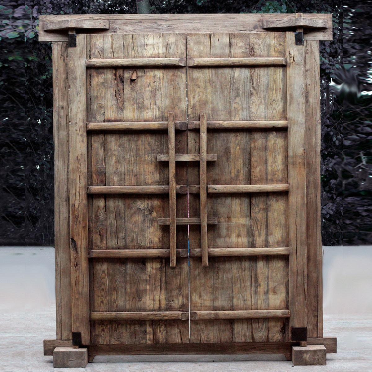 大门古典中式榆木仿古庭院院门别墅门板复古庭院门