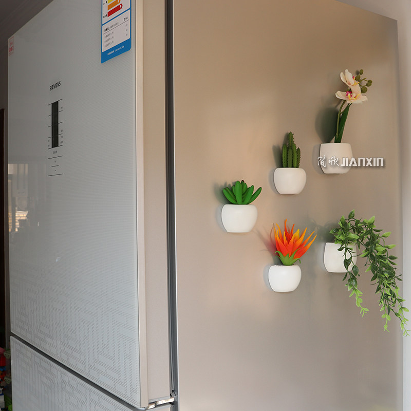 3d立体仿真植物冰箱贴侧面装饰磁贴强力吸铁石磁性贴家居装饰美化