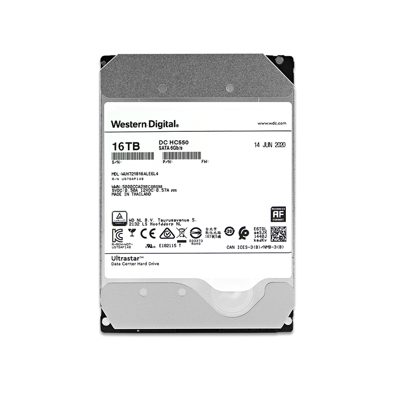 wd西部数据wuh721816ale6l416t企业级nas机械硬盘hc55016tb机械硬盘