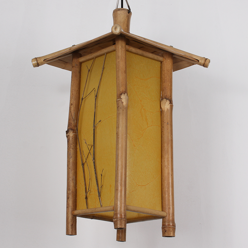 灯笼中式复古竹艺吊灯日式竹子子鱼茶楼餐厅客厅吊灯