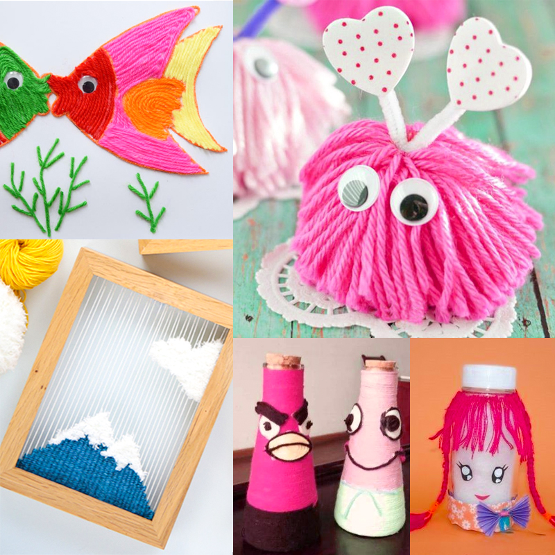 手工diy幼儿园贴画粘贴编织创意制作手工制儿童毛线