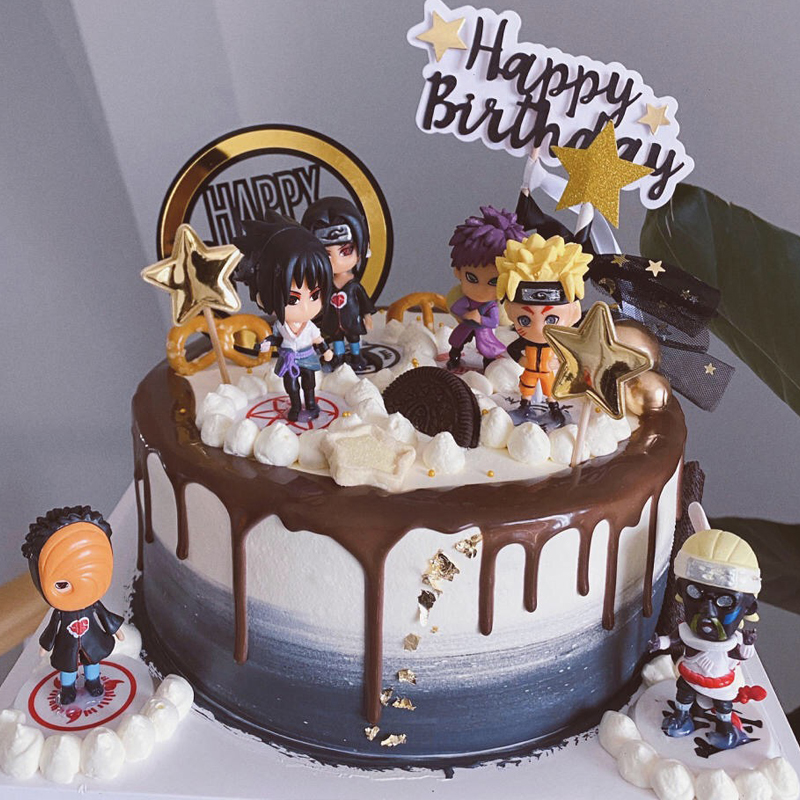 男孩生日蛋糕烘焙甜品装饰火影忍者小子摆件动漫鸣人节日装扮用品