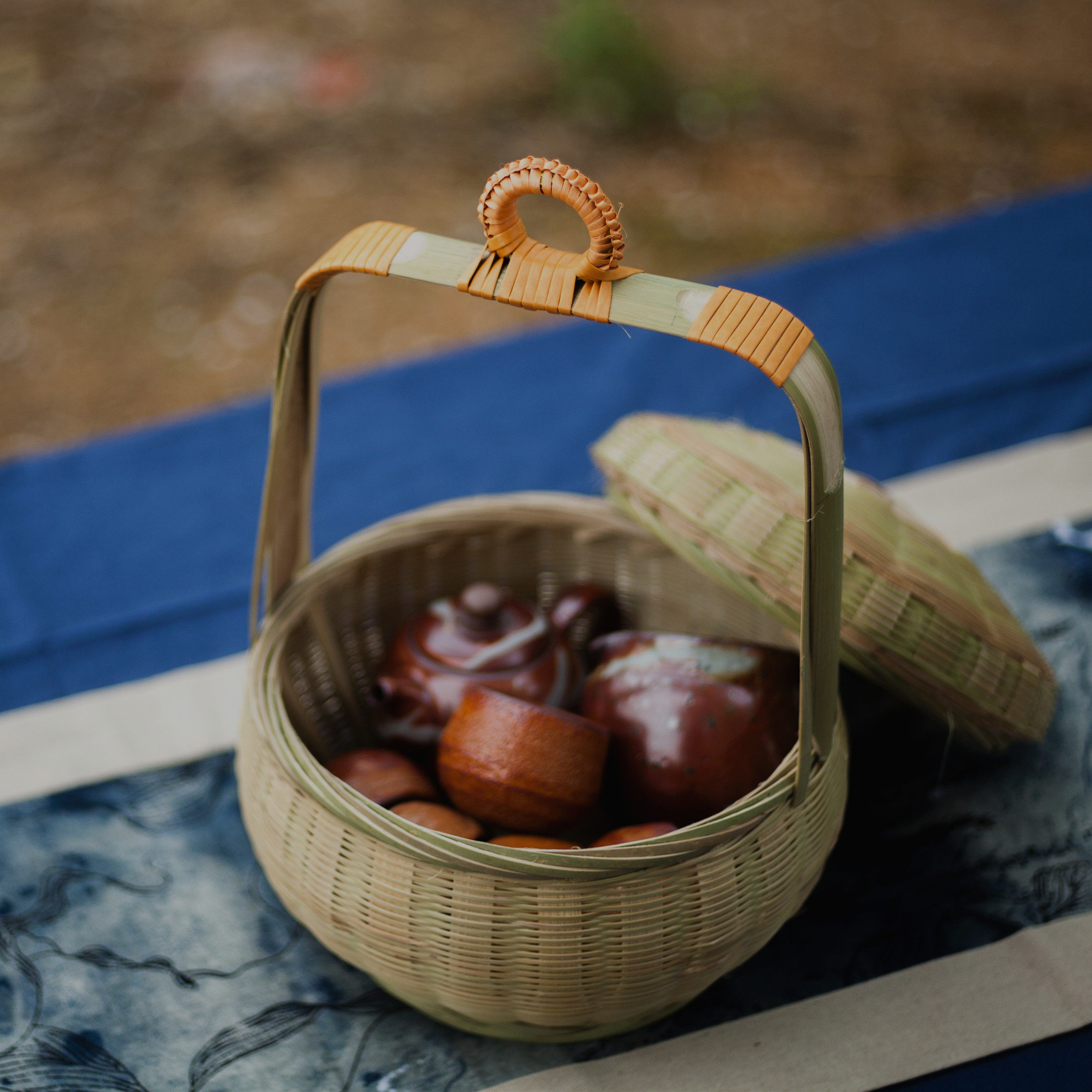 竹篮手工竹编篮子 厨房收纳篮储物篮日用篮炭篮碳篮潮州传统竹艺