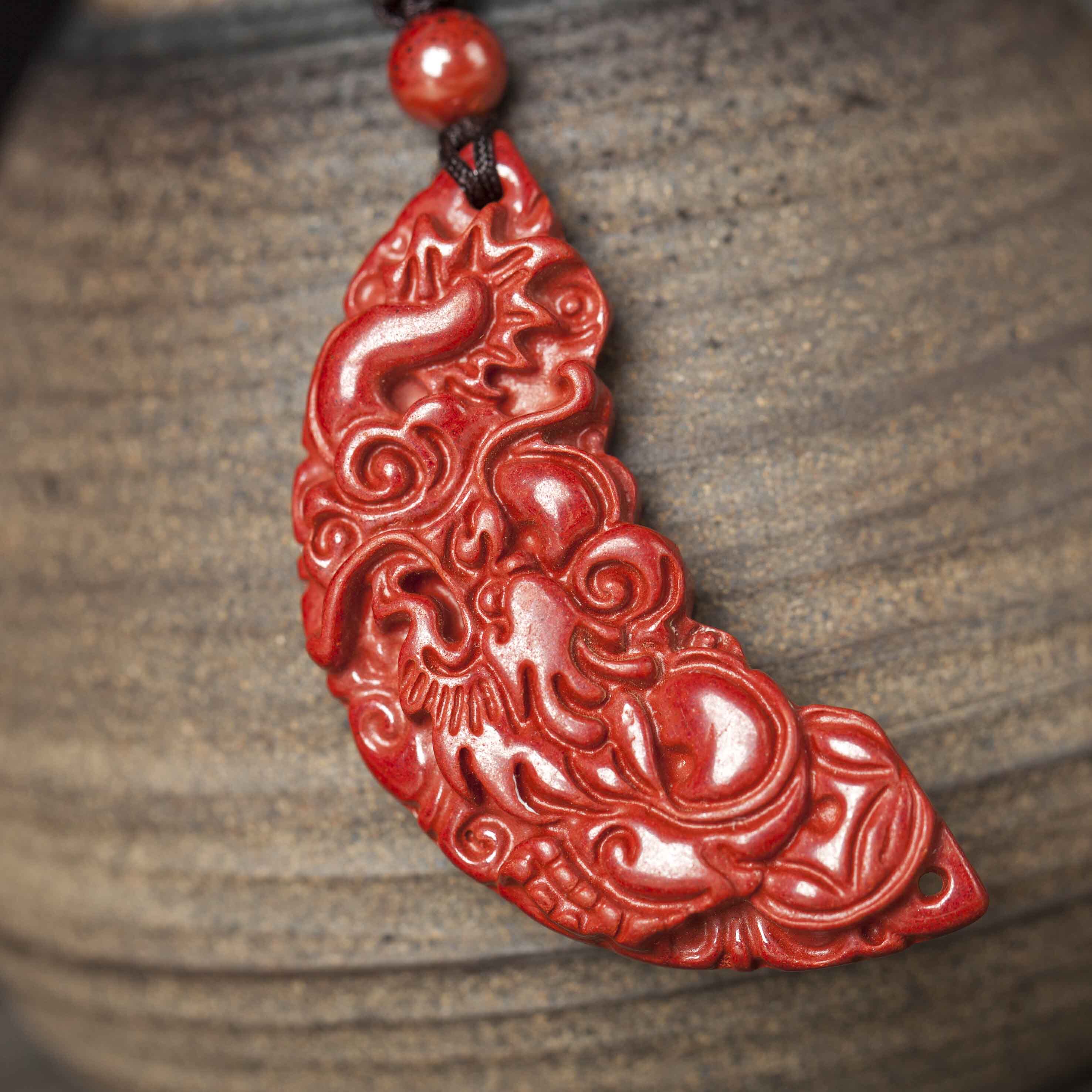 朱砂天然吊坠男士本命原石挂件原矿项链女生项链