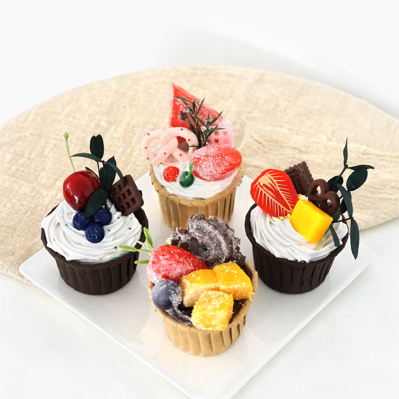 仿真奶油油纸杯子蛋糕唯美摄影道具橱窗装饰物diy仿真材料