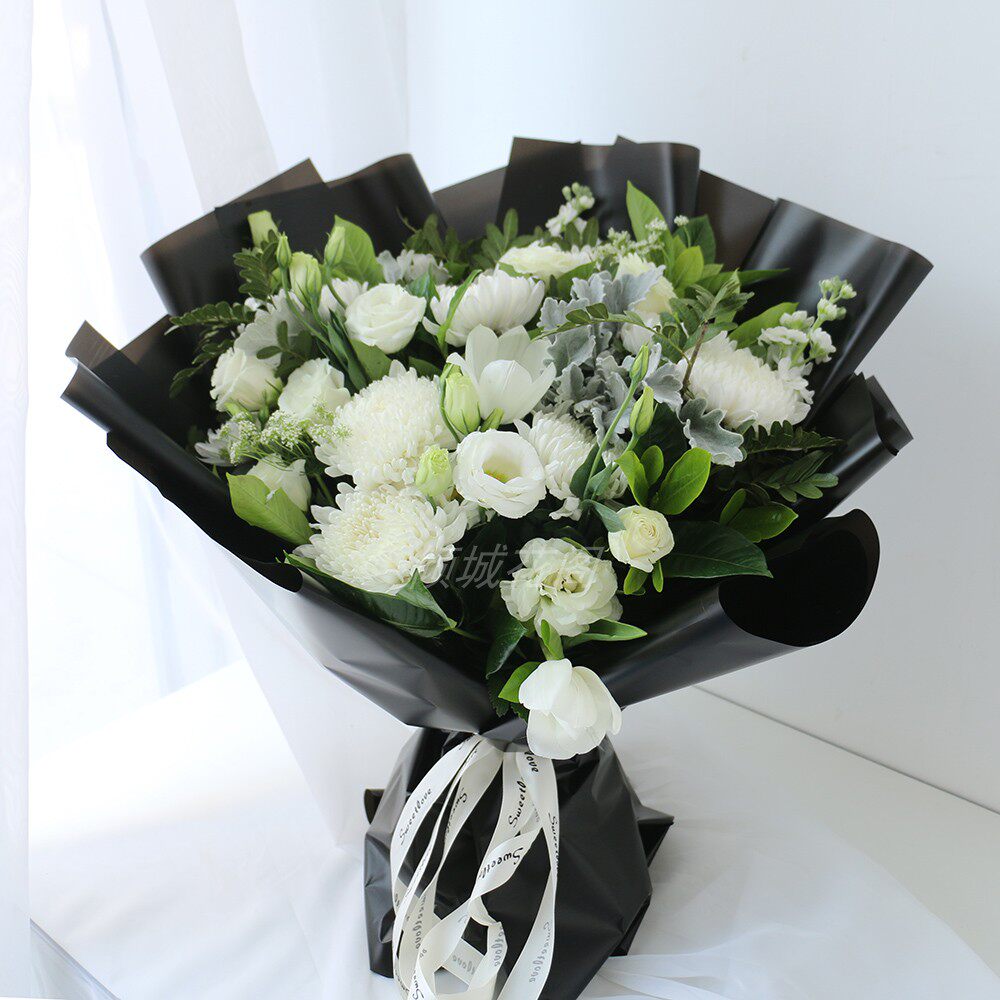 菊花清明节祭祀花束鲜花速递同城追悼奠仪湖北武汉鲜花速递同城