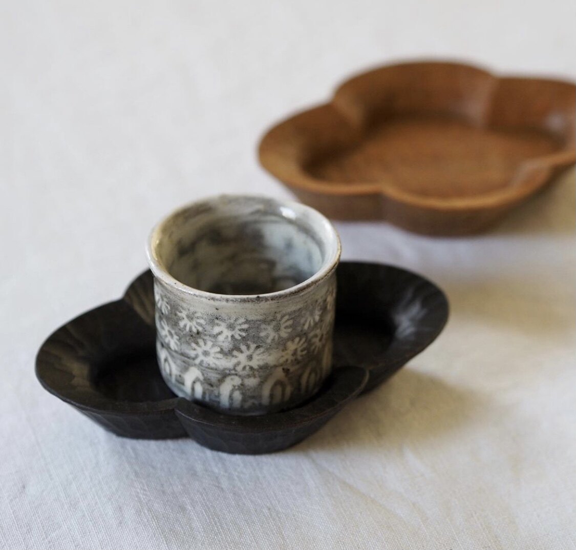 煨灶日本作家南裕手作原木木色茶托茶道茶艺茶托