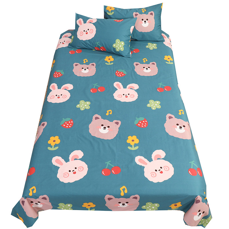 大头熊男孩宝宝儿童卡通纯棉床单单件深色耐脏可爱学生宿舍被单棉