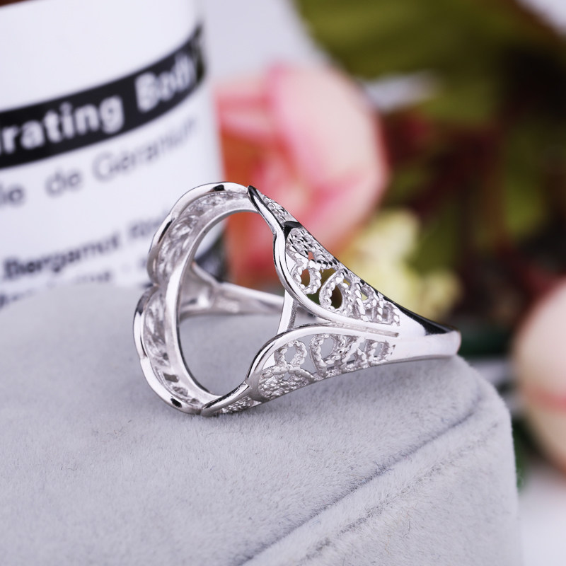 s925纯银戒指空托女15*19 11*15 10*14 12*16  17*25蜜蜡戒托8*10-图3