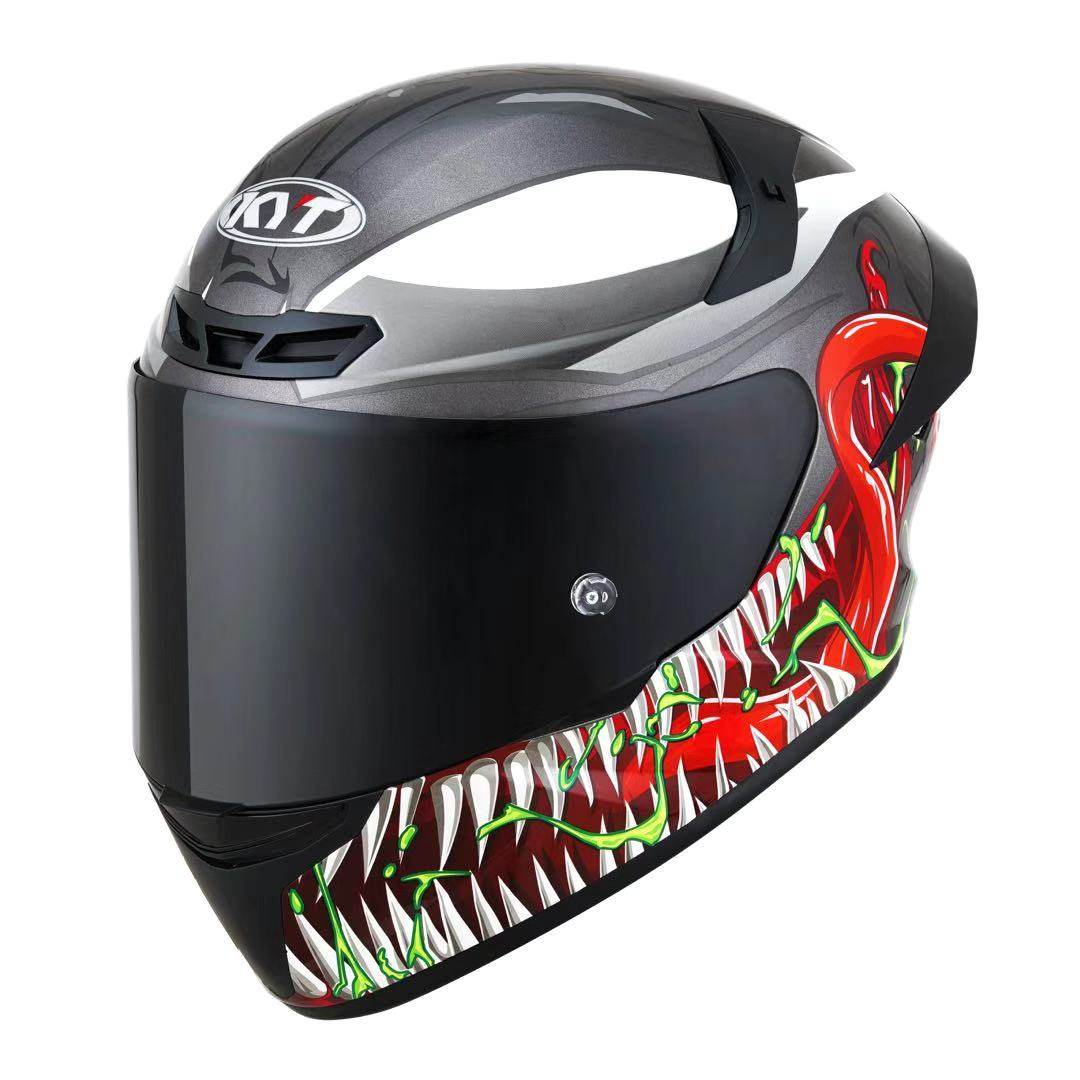 kyt头盔gp赛道镜片摩托车赛车机车头灰男四季摩托车头盔