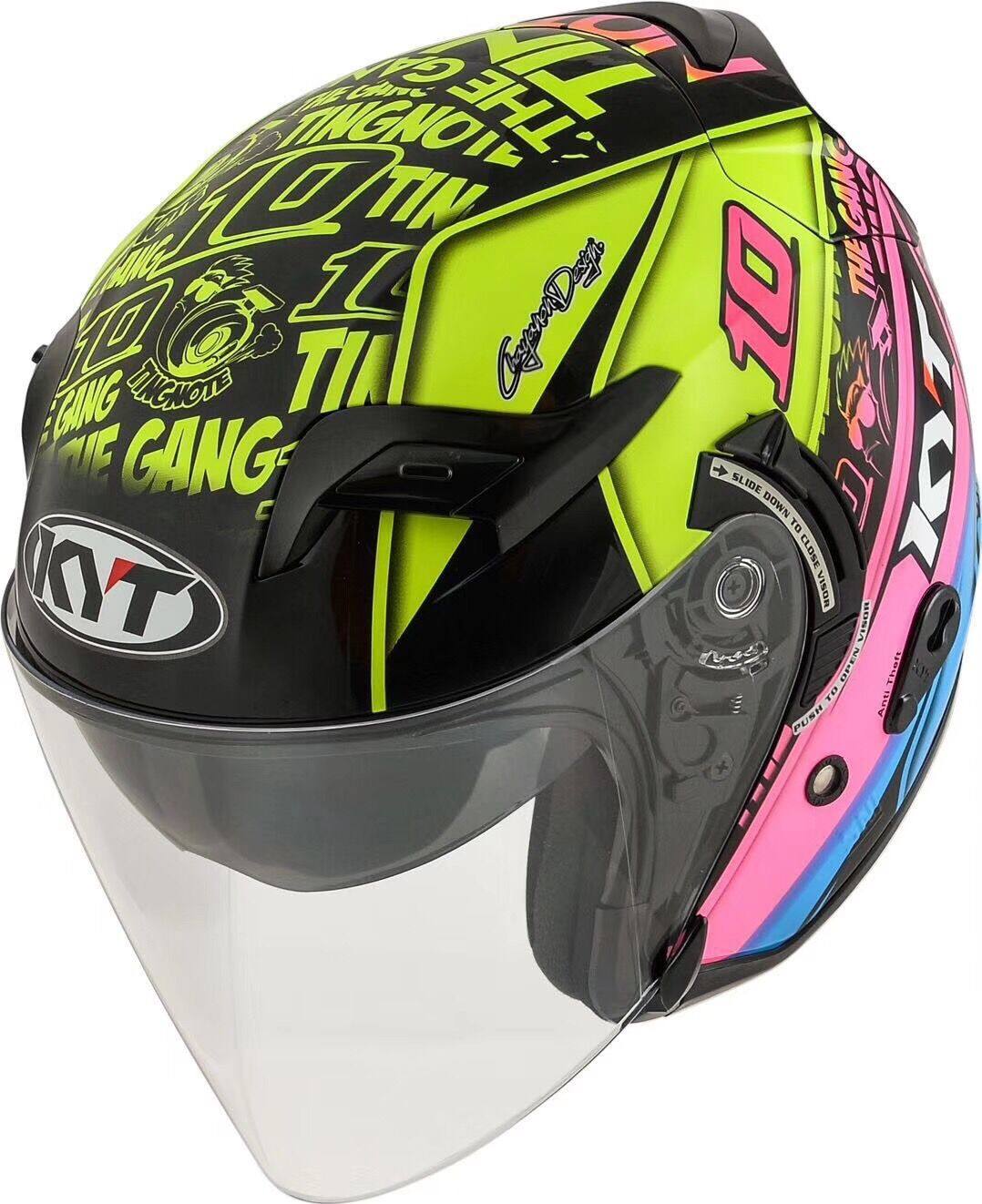 四川总代理kyt头盔摩托车机车半盔镜片gp赛道摩托车头盔