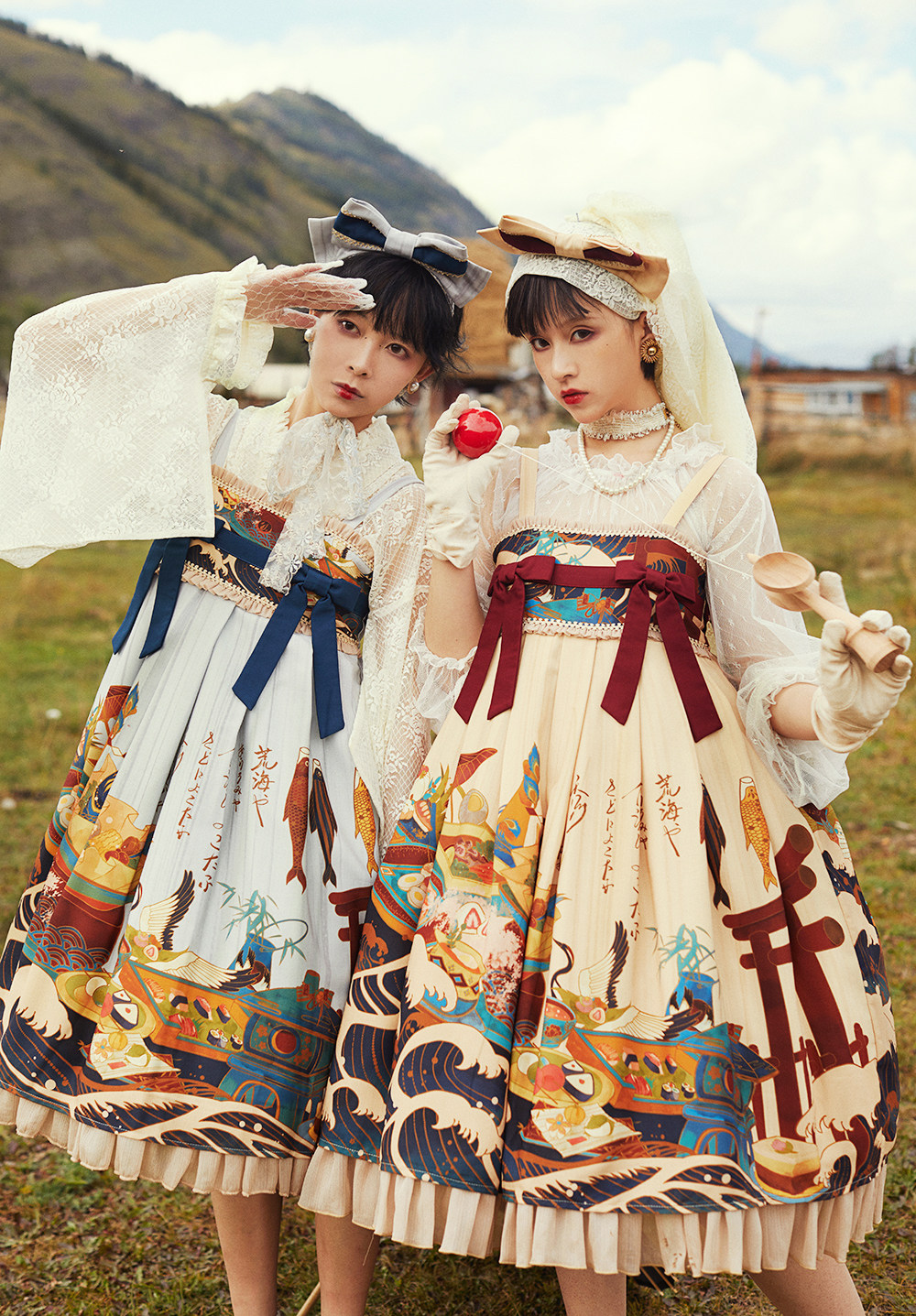 【jskⅢ型-春节增产预约】怀石浪屿和风lolita超高腰齐胸和服