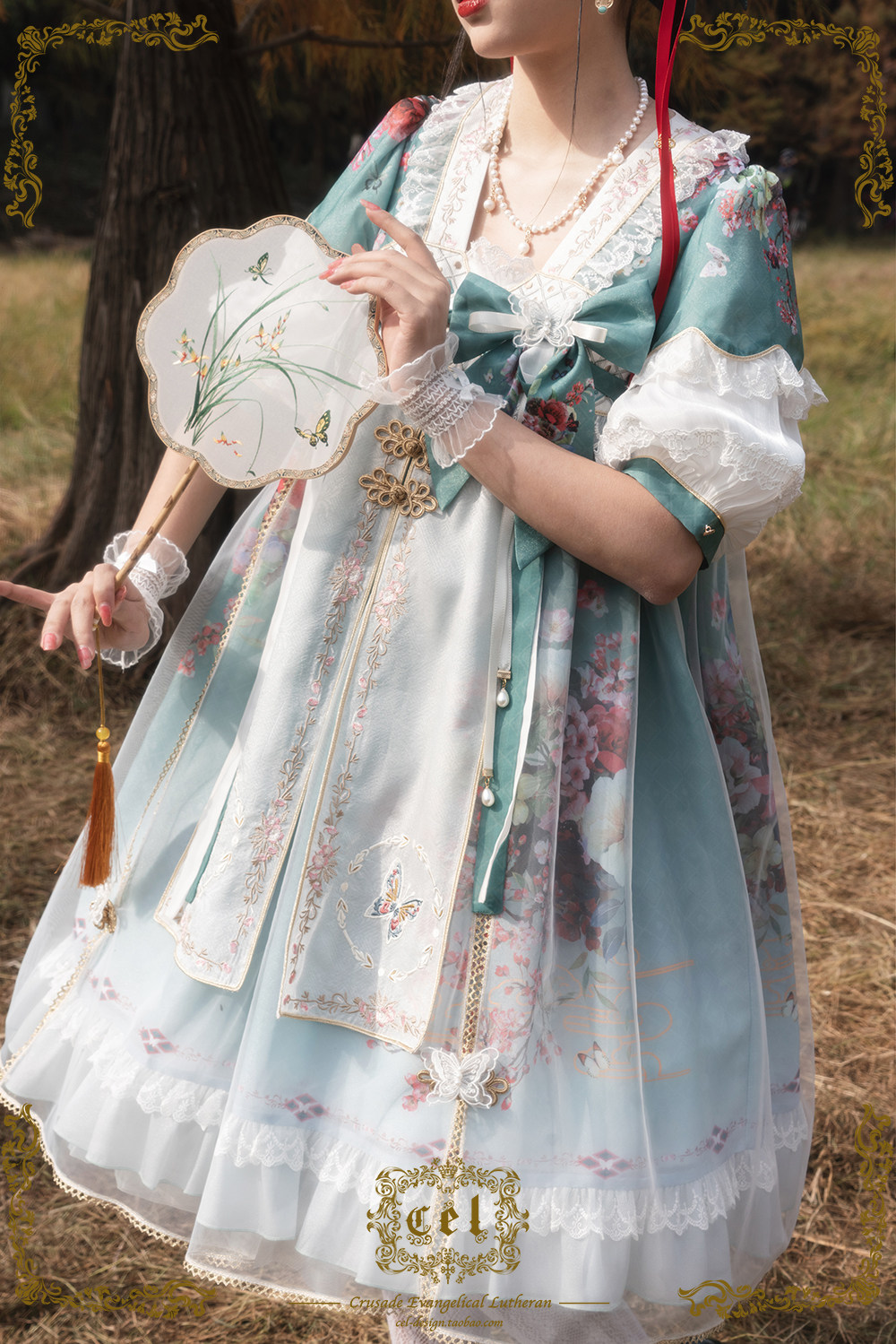 现货即发原创国风lolita汉服联名朝夕汉洋折衷lolita洛丽塔