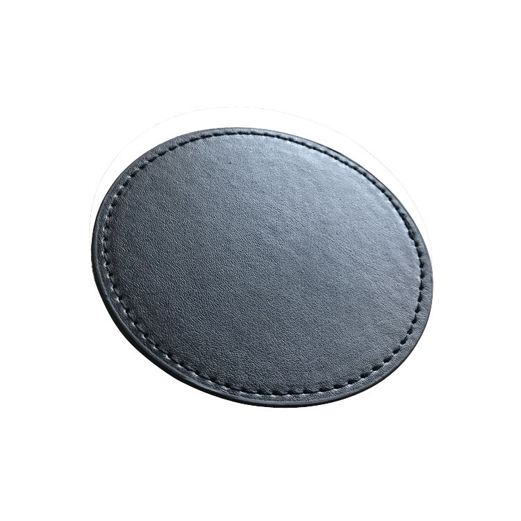 杯垫皮垫皮质纯色圆形欧式复古茶杯隔垫黑色杯垫