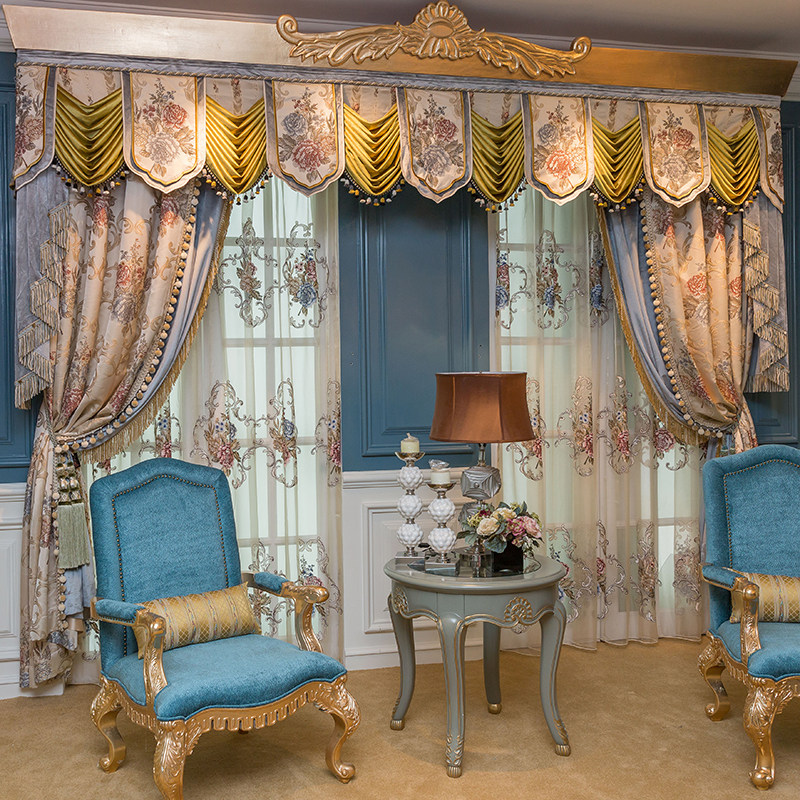欧式窗帘客厅奢华大气简欧宫廷豪华豪华美美式定制窗帘