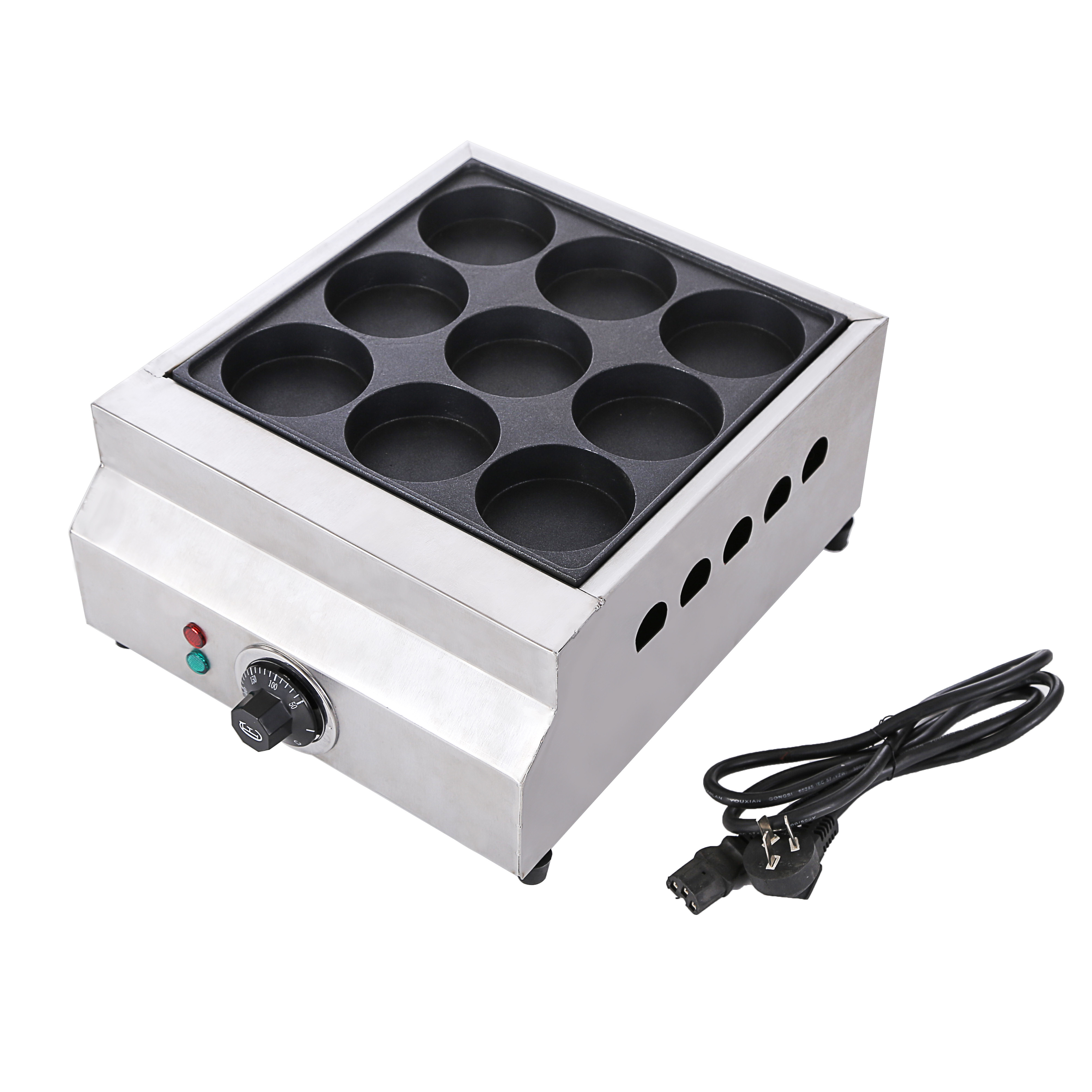 汉堡机商用电热款汉堡炉9九孔汉堡炉鸡蛋汉堡机豆饼机蛋堡机