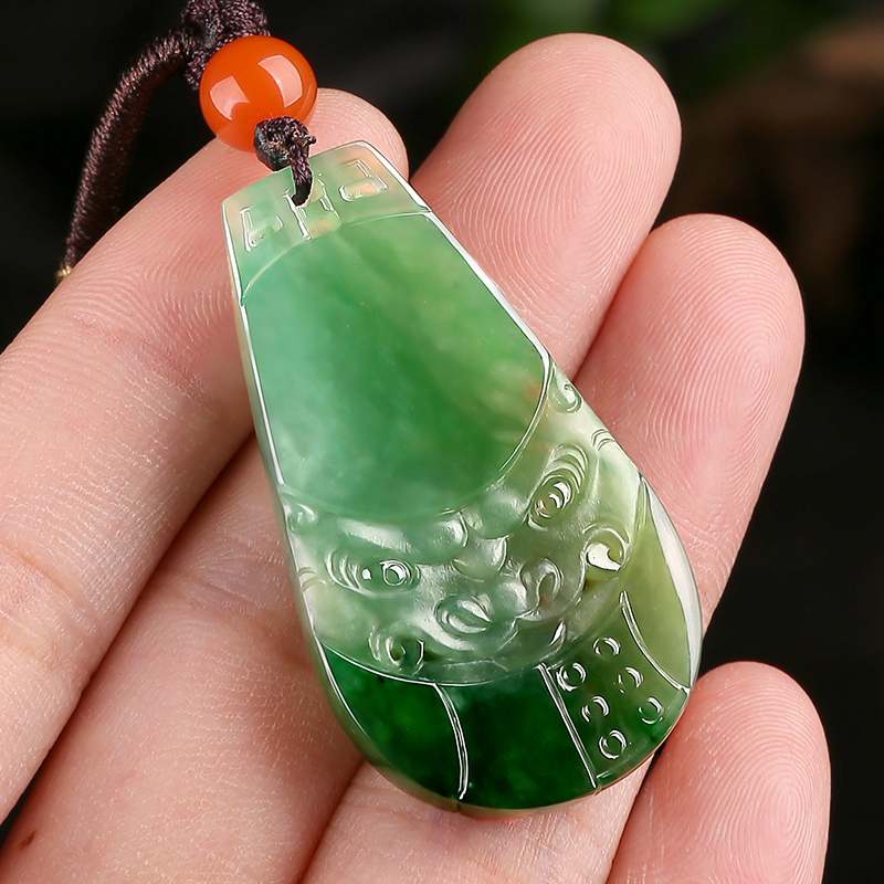 祥祯挂件大师胜利王胜利虎牌仿古冰种天然翡翠虎虎生威颈饰