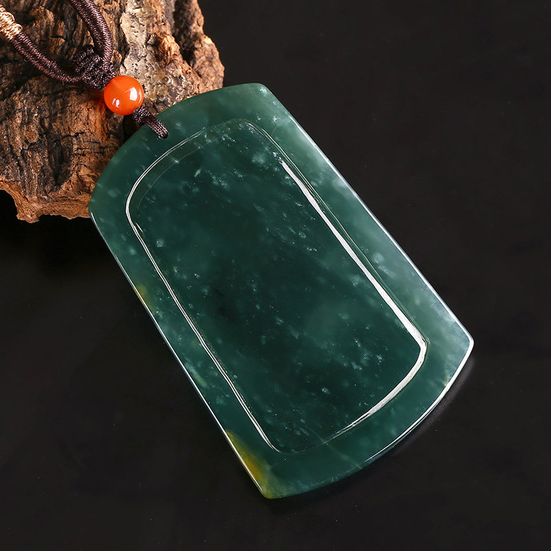 祥祯龙行天下天然翡翠吊坠蓝水龙牌玉石挂件玉雕大师颈饰