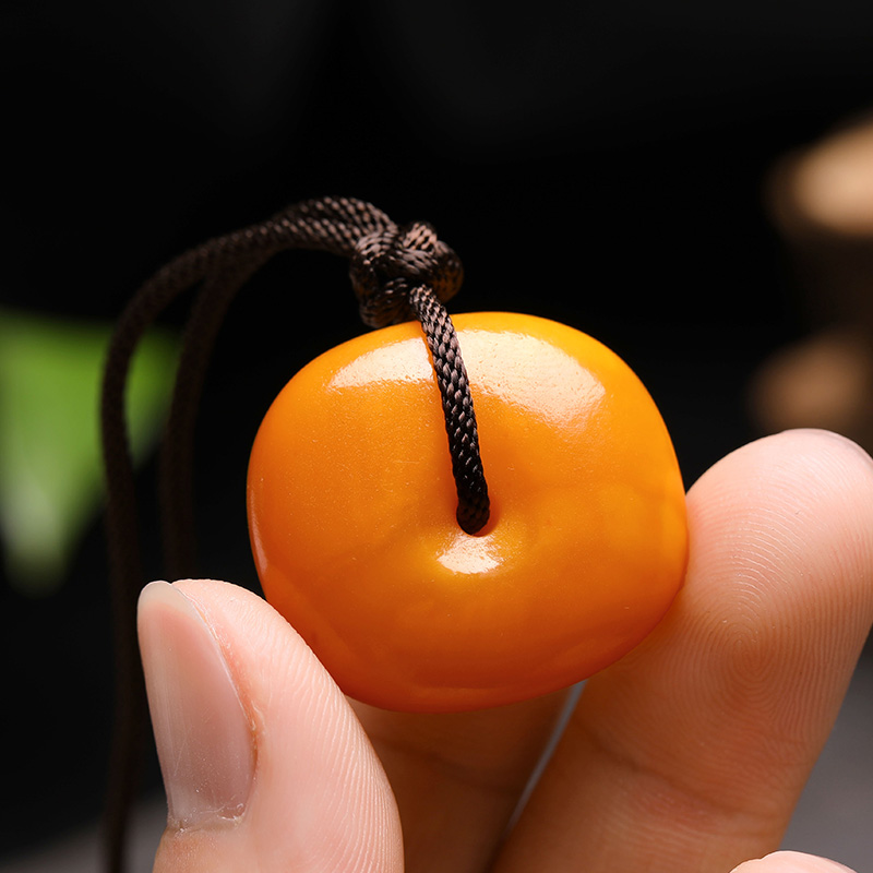 祥祯天然蜜蜡平安扣吊坠毛衣护身符老蜜古董蜡藏颈饰