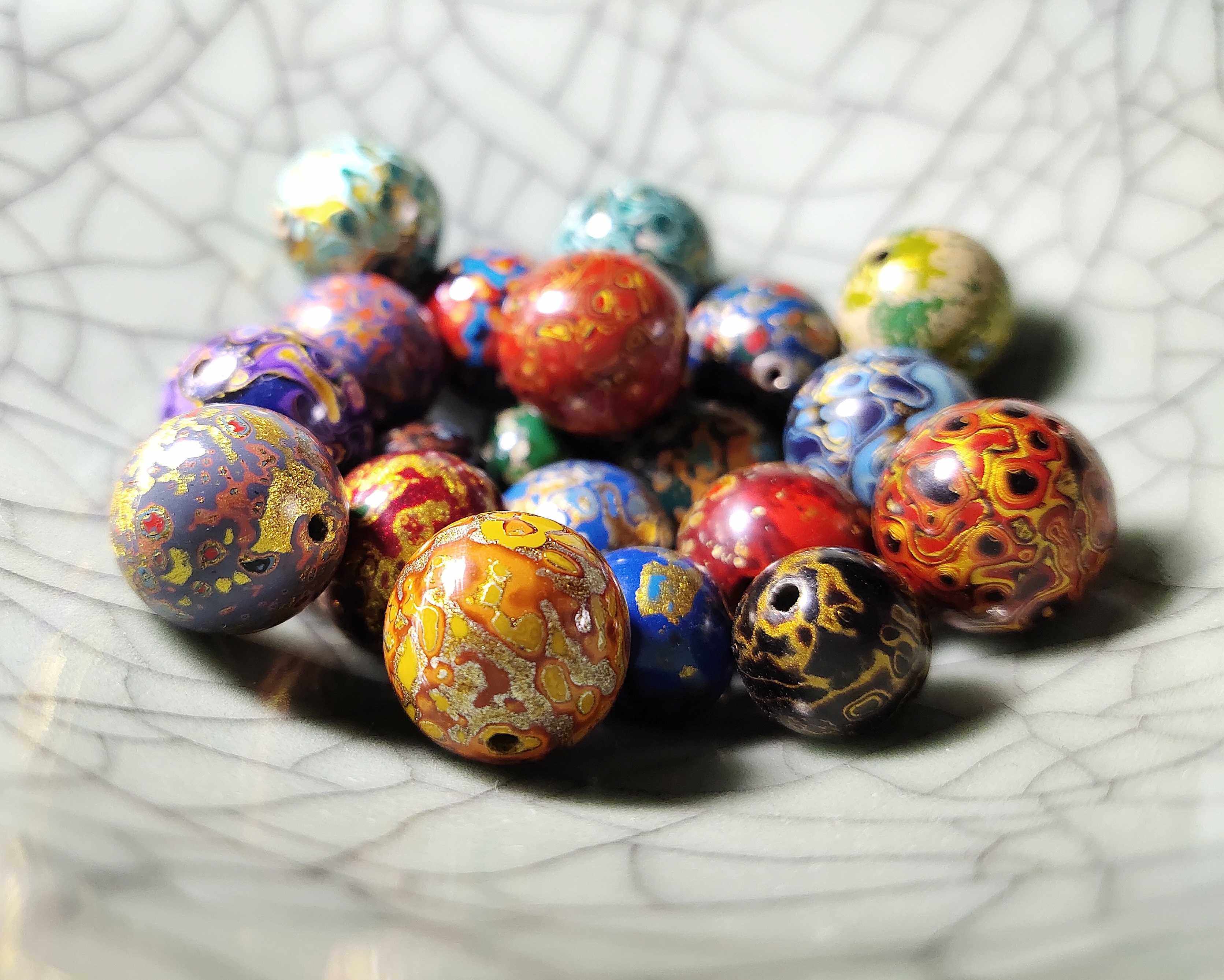 大漆学城珠单珠散福州犀皮螺钿生漆佛珠串珠其他