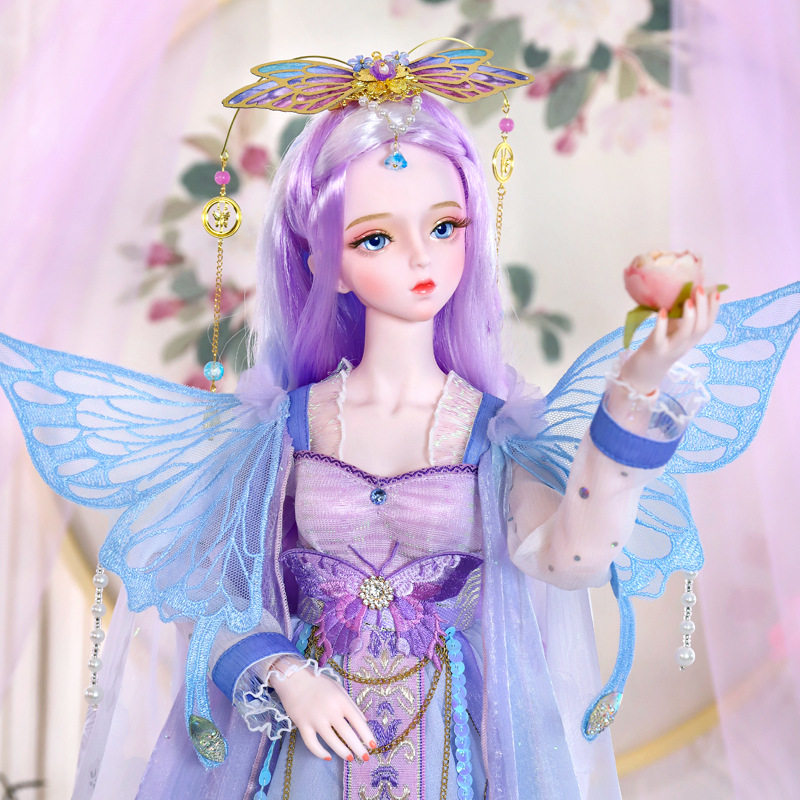 德必胜娃娃羽蝶3分bjd古风古装女娃60cm关节娃娃