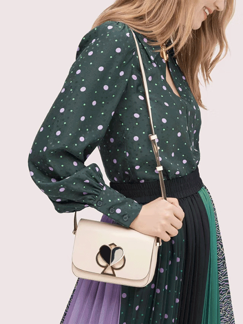 katespade凯特丝蓓nicola新款ks珐琅桃心旋锁通用款女包