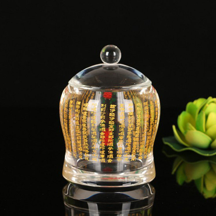 大悲水杯妙如意咒供切面水晶供佛供杯圣水摆件摆件