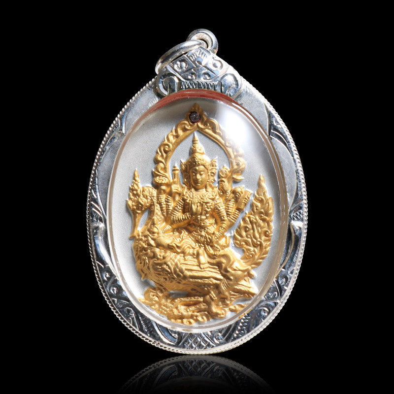 泰国纯银镀金骑凤凤凰拉萨佛牌哈苏马哈苏四面泰国特色