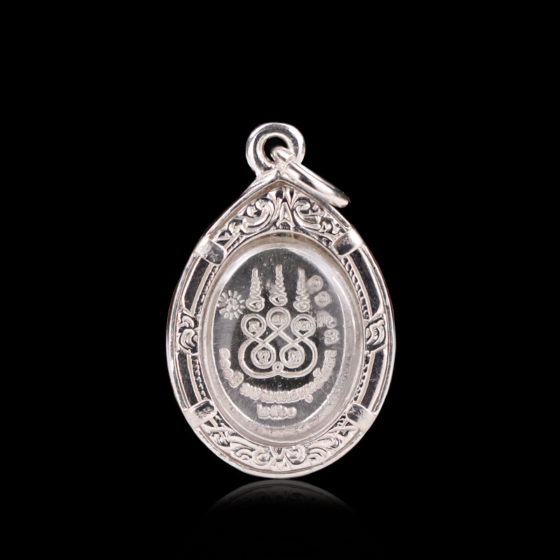 泰国佛牌龙婆马哈苏拉撒索通纯银项链迷你吊坠泰国特色