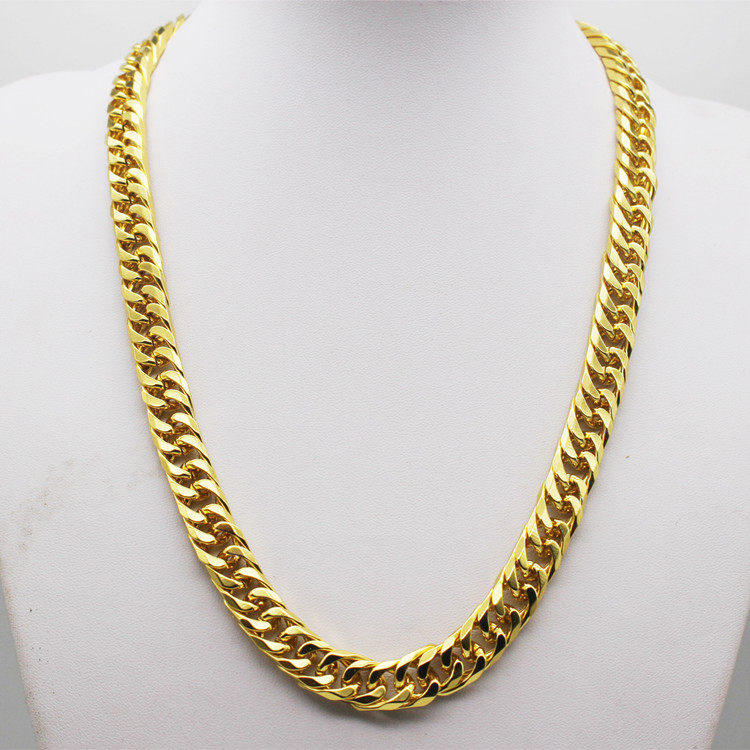 大金粗仿thug神器项链双扣黄金大超链子金超动漫手表