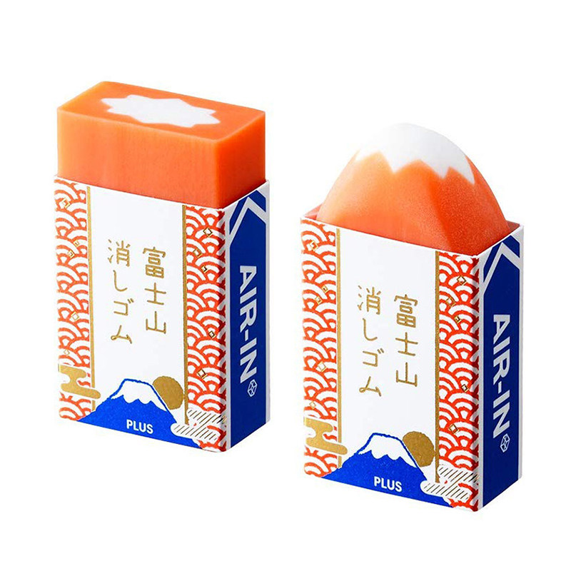 橡皮日本plus普乐士富士山airin30年限限定擦拭干净橡皮