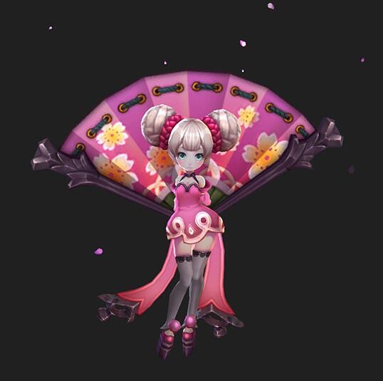 扇子表演王者荣耀小乔cos初始皮肤微风之恋工艺扇