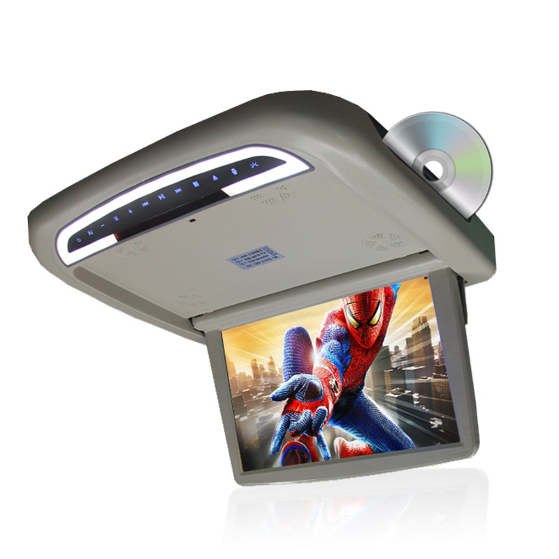 车载吸顶显示器电动折叠12寸手机导航投影大屏车用显示器