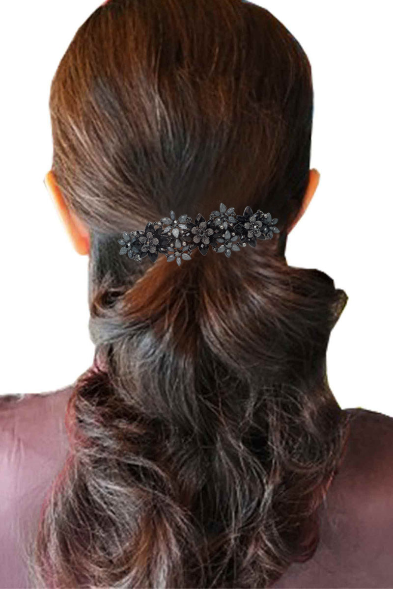 女士发夹中年妈妈水晶简约成人优雅中老年人发夹大气婆婆盘发头饰