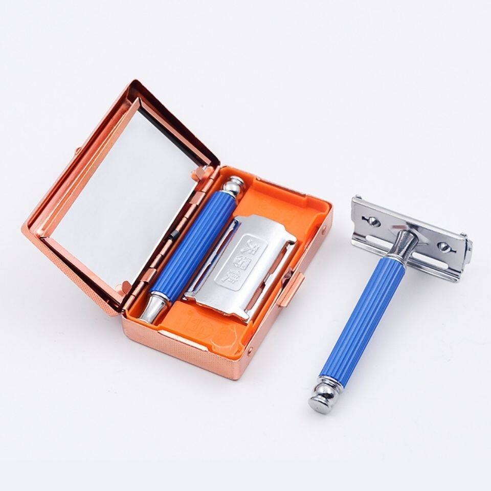 男士手动剃须刀老式胡子刮胡刀胡须刀架双面刀片剃须刀