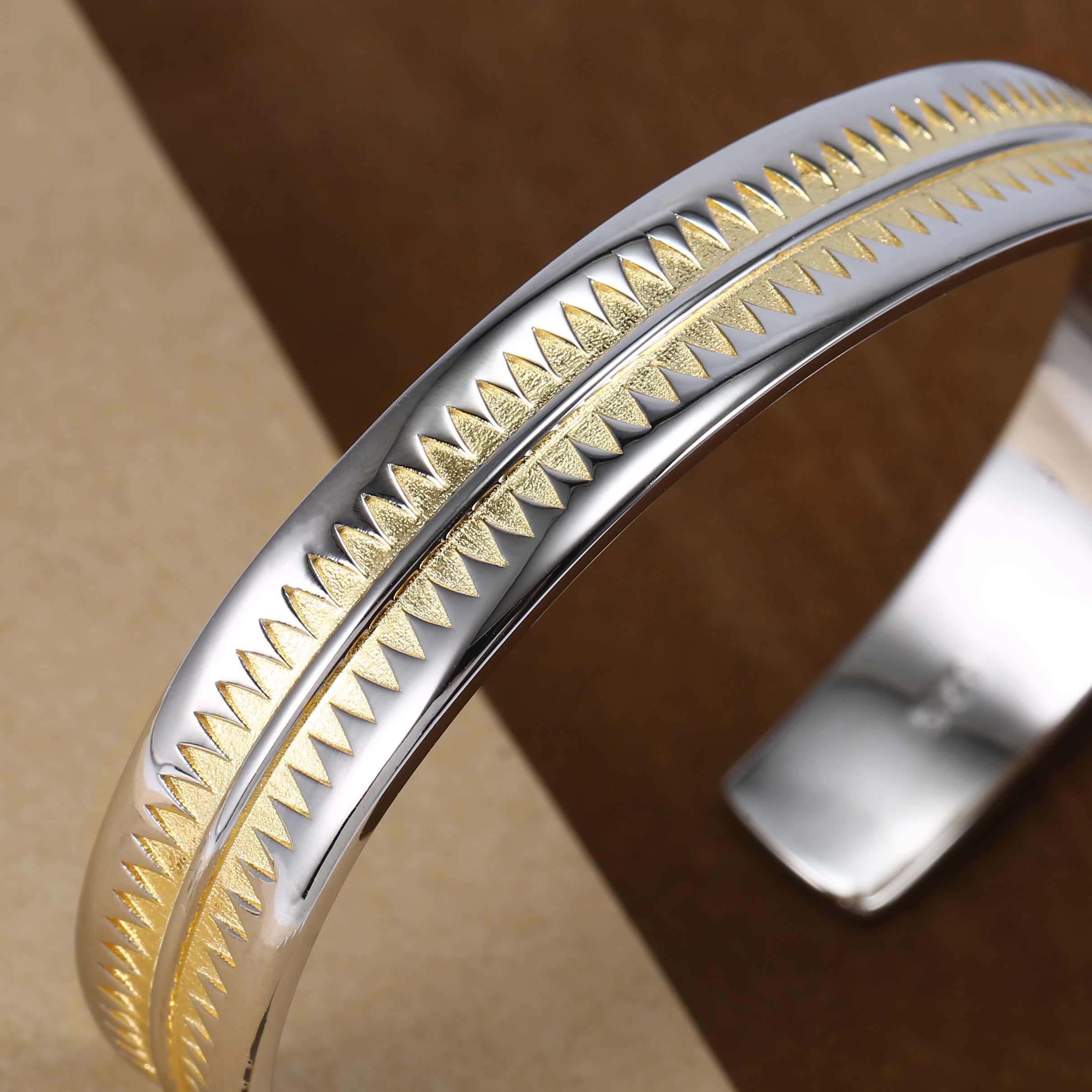 手镯纯银开口undercover高桥锯齿男士diz纹身图腾手镯