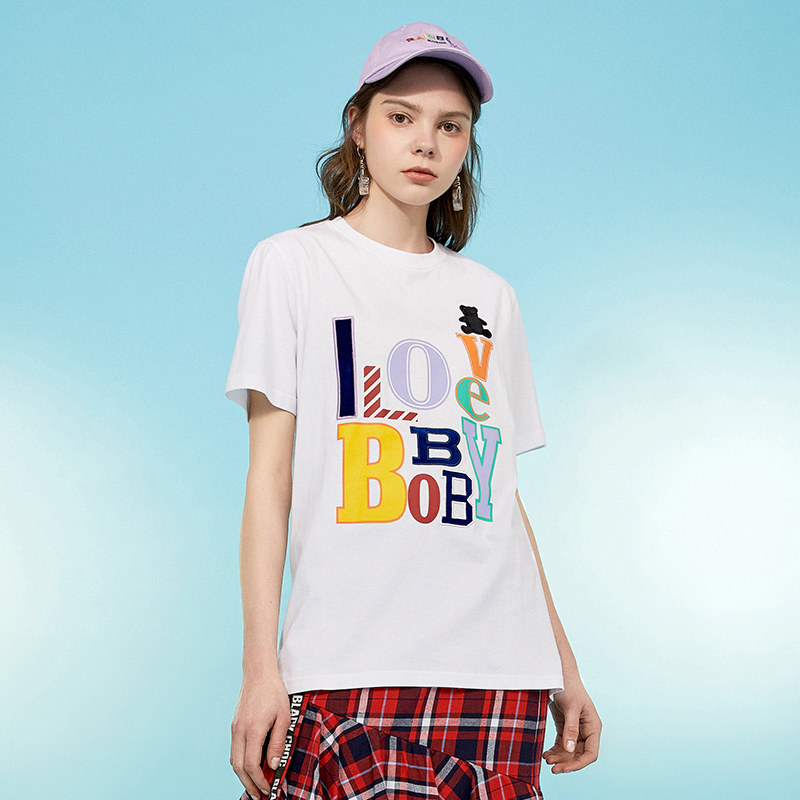 ilovechoc欧洲站ins宽松短袖恤女2020年新款雅风白色t恤