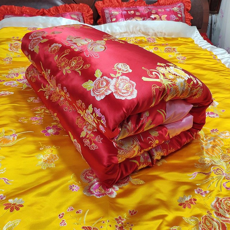 绸缎结婚龙凤棉花古风复古棉被手工统包传统被子