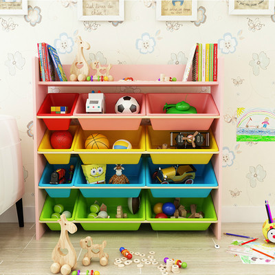 儿童玩具收纳架幼儿园宝宝整理卡通储物柜多功能置物书架塑料柜子