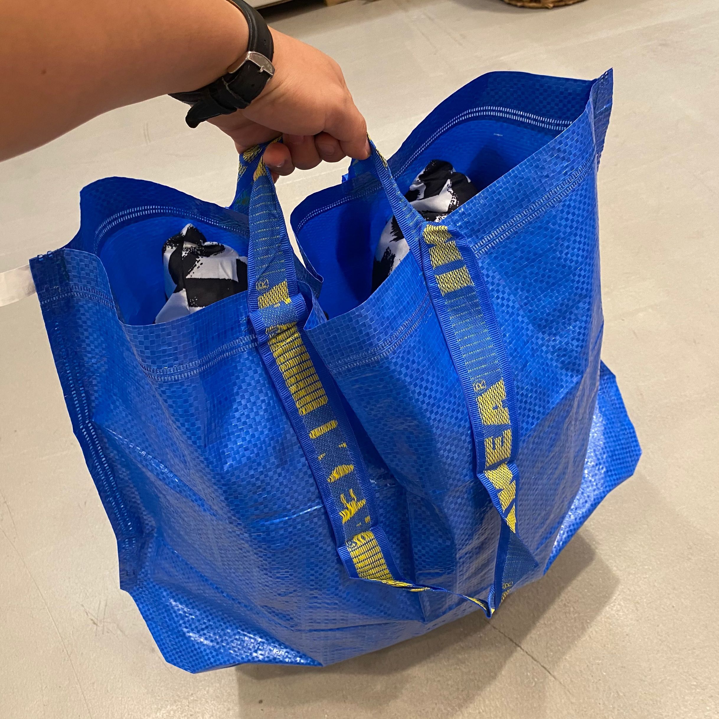 ikea宜家正品国内代购弗拉塔搬运编织袋购物袋蓝色购物袋