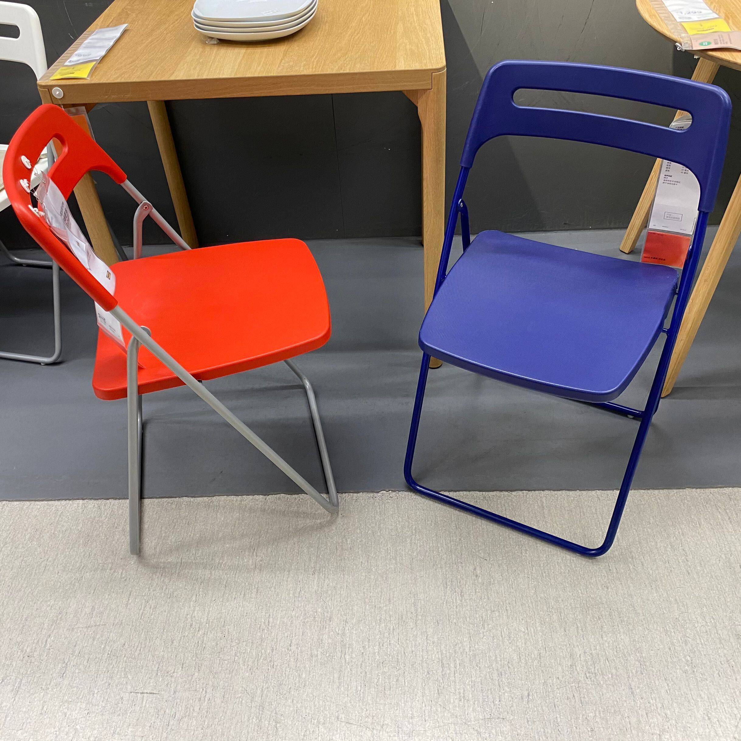 ikea宜家家尼斯折叠家用成人靠背餐椅办公椅会议折叠椅