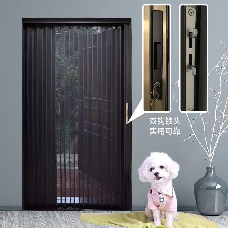 杭州金隐门隐形折叠纱门伸缩防盗防蚊铝合金推拉纱窗