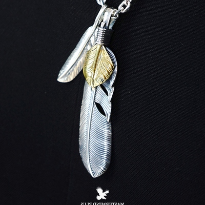 mastermindpluss925纯银鹰爪羽毛挂坠情侣余文乐项链