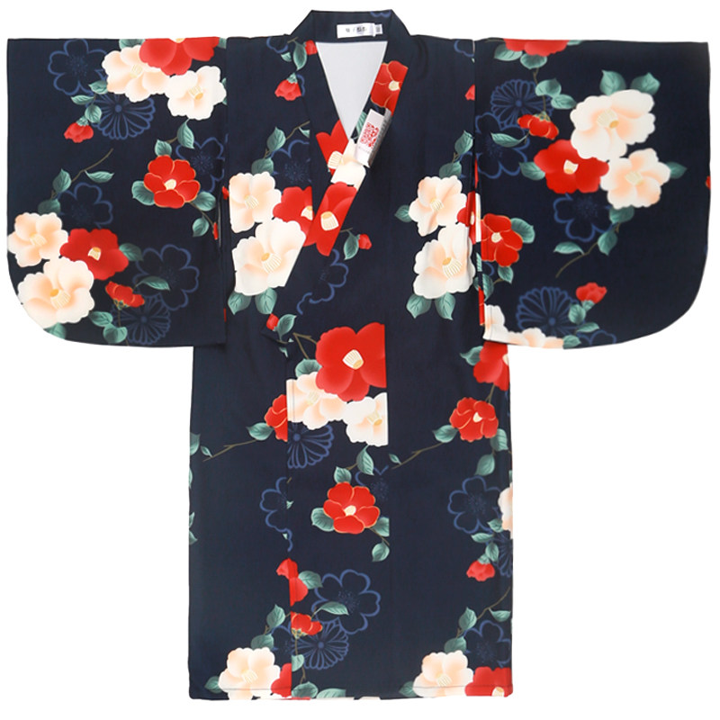 新款桔子点点日本儿童兰山山茶花童装和服日式儿童演出服