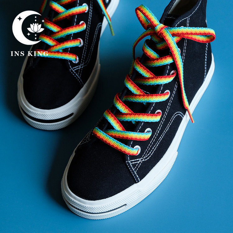 优质彩虹复古古高颜值渐变ins时尚鞋带new鞋带