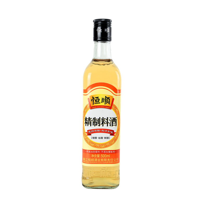 恒顺精制料酒500ml炒菜去腥解膻腌制香味浓郁料酒