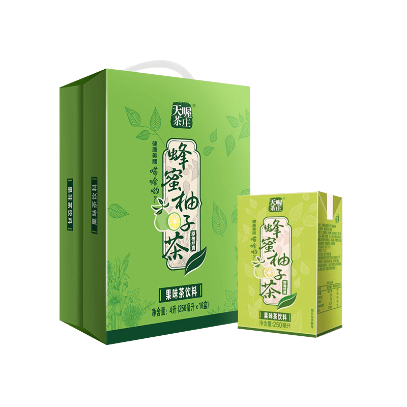 天喔茶庄蜂蜜柚子茶250ml16盒果味茶饮料水饮量贩礼盒
