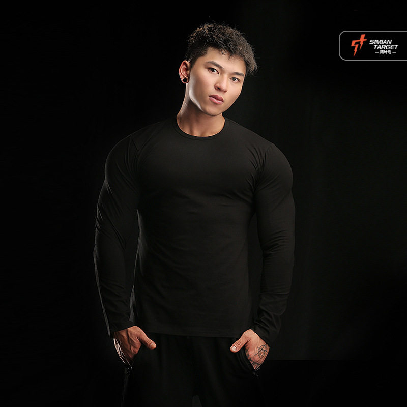 春秋健身健美弹力长袖林凡健身衣