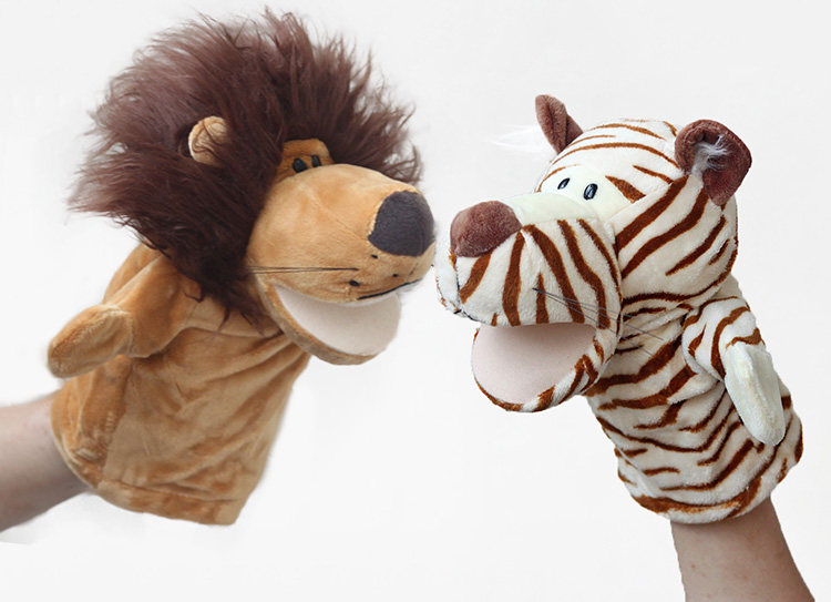 手玩偶嘴巴能动手偶玩具 动物手套可张嘴表演手指娃娃玩偶幼儿园