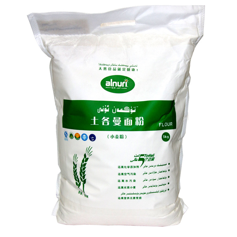 新疆土各曼面粉5kg/袋特制粉小麦粉 送酵母
